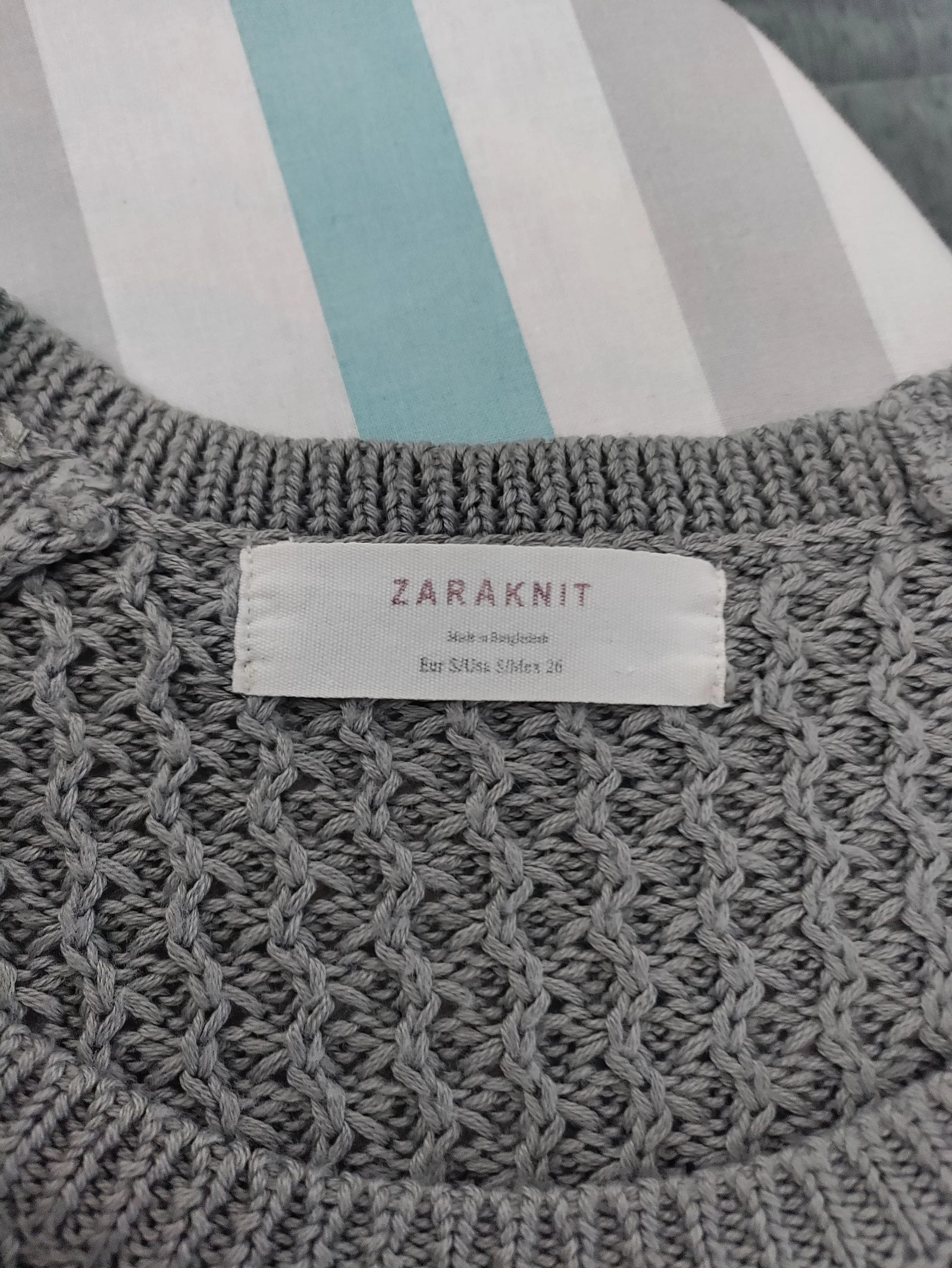 🧶 Zara Knit Twisted Grey Sweater – Size S – photo 9